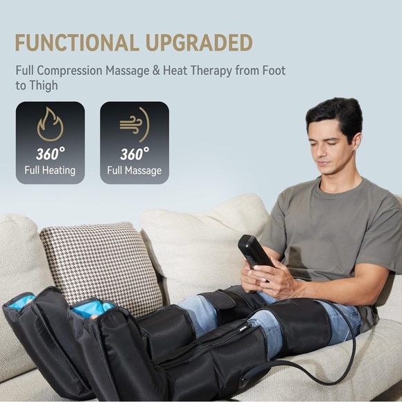 FIT KING Leg Massager with Heat for Circulation Upgraded Full Leg and Foot - Picture 4 of 9